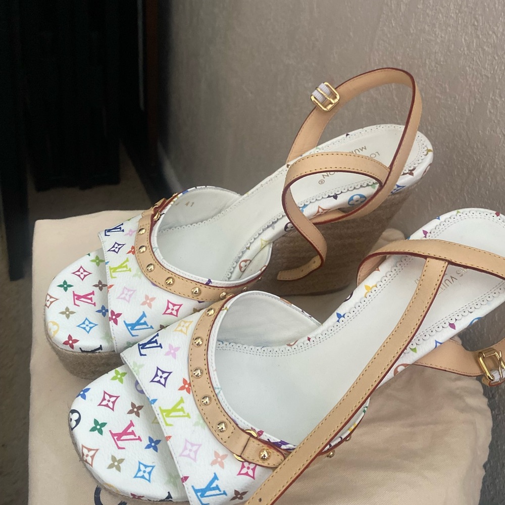 Louis Vuitton Multicolor Espadrille Wedges